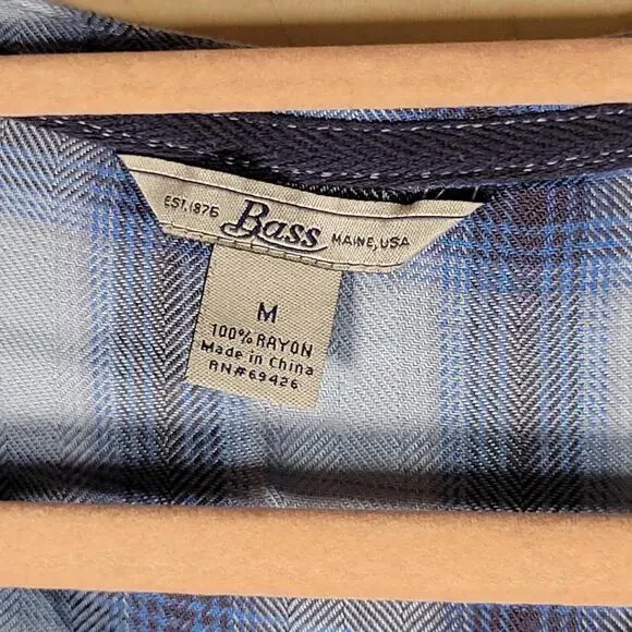 Bass 2 Pack Red Blue Plaid and Stripes Peasant Tops Women Size M - Picture 3 of 8